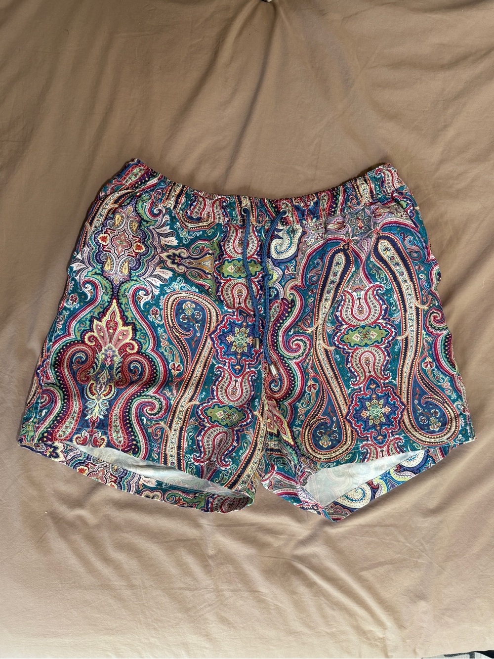 Zara Home Men’s Paisley Print Elastic Waist Swim Shorts - Multi